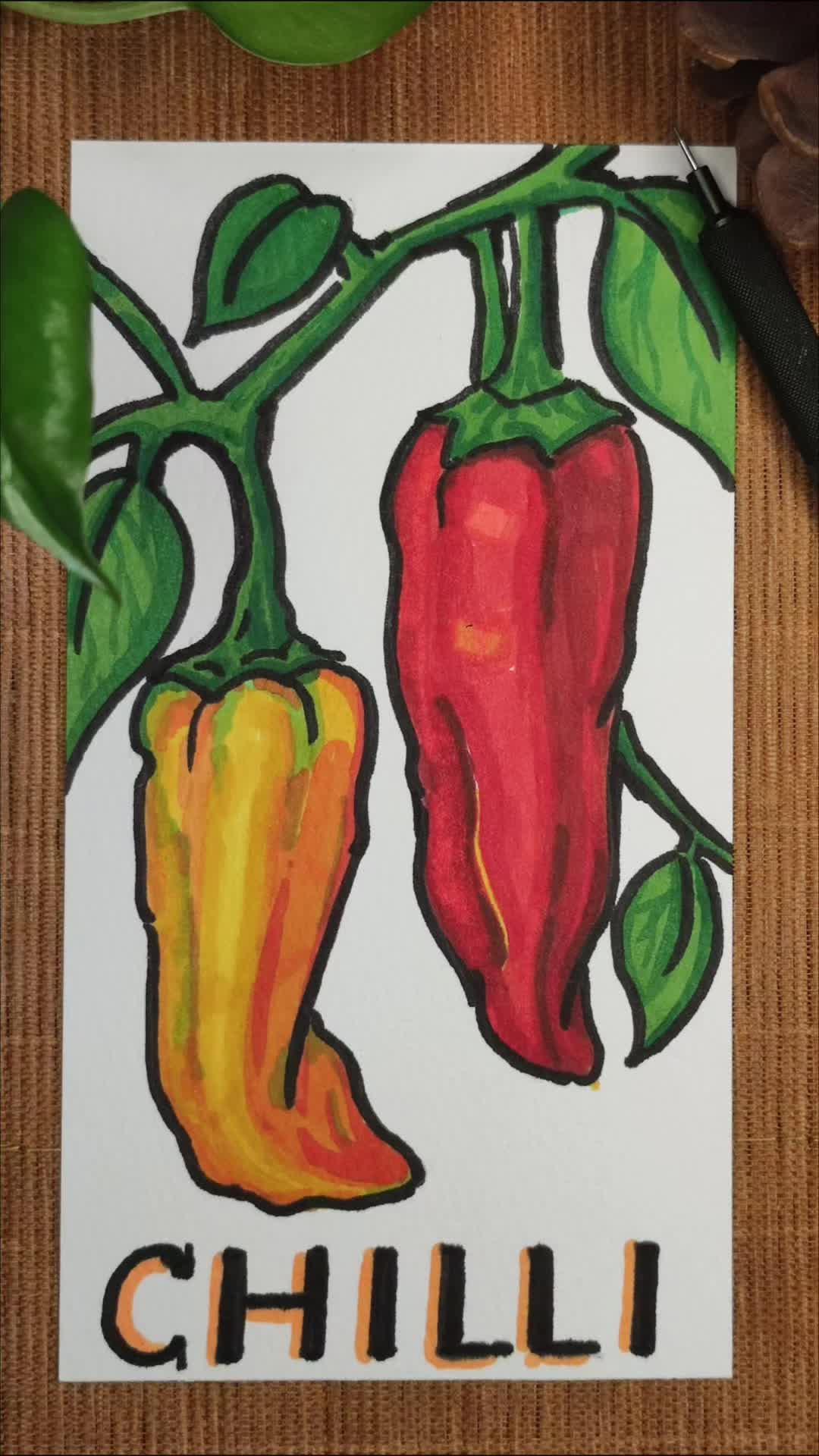 辣椒的艺术:一步步教你画出鲜艳辣椒