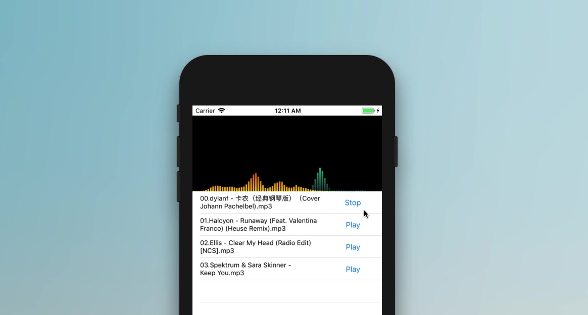 [图]【dylanf - 卡农 Canon（经典钢琴版）Cover Johann Pachelbel】iOS 音频频谱动画Demo AudioSpectrum
