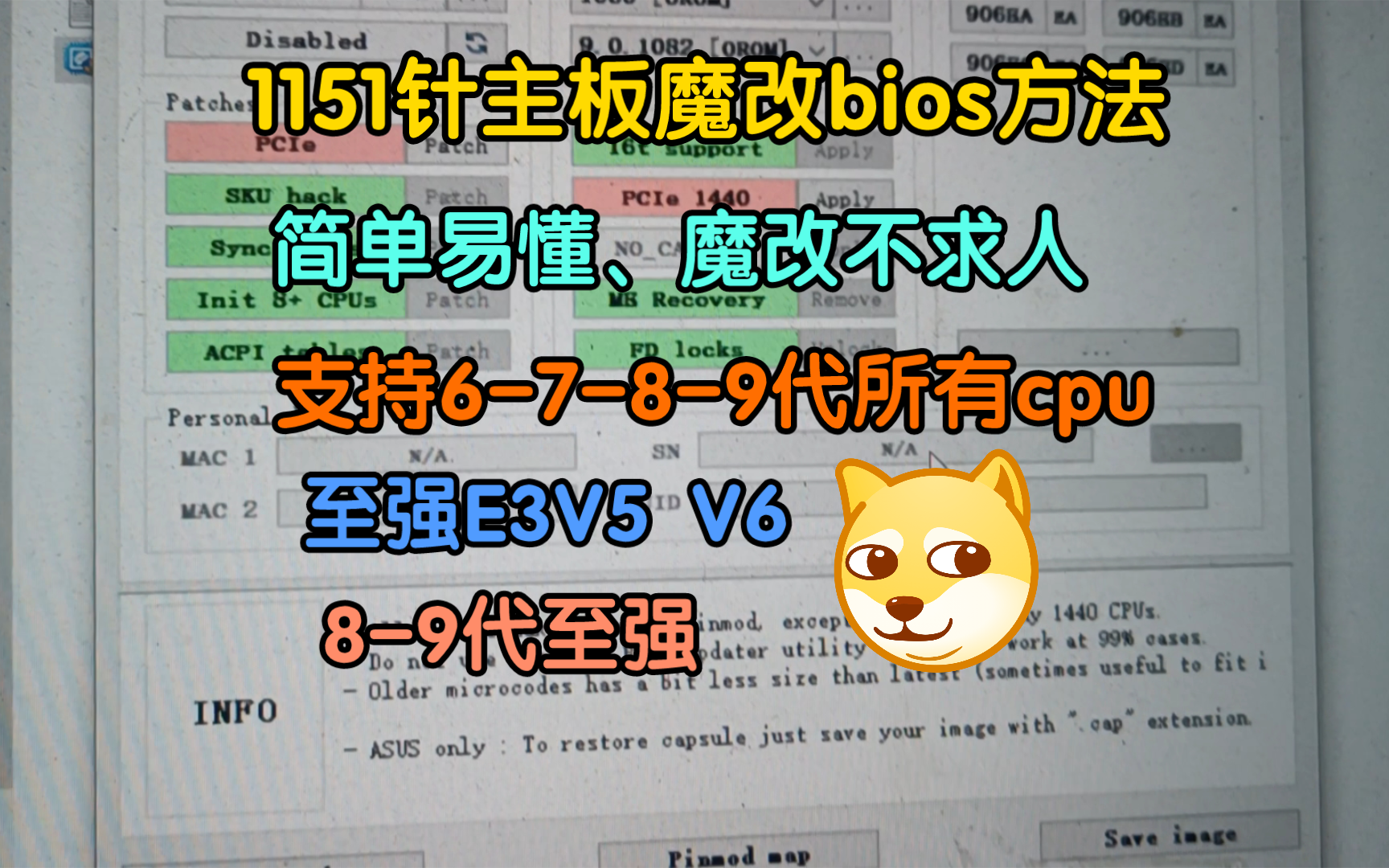diy电脑:1151针主板魔改bios方法