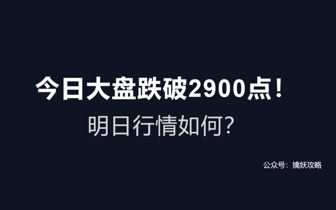 今日大盘跌破2900点!明日行情如何?哔哩哔哩bilibili