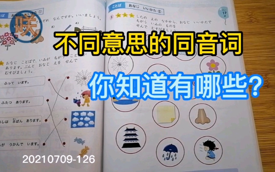 幼儿日语,每天学3分钟日语!不同意思的同音词,你知道有哪些?哔哩哔哩bilibili