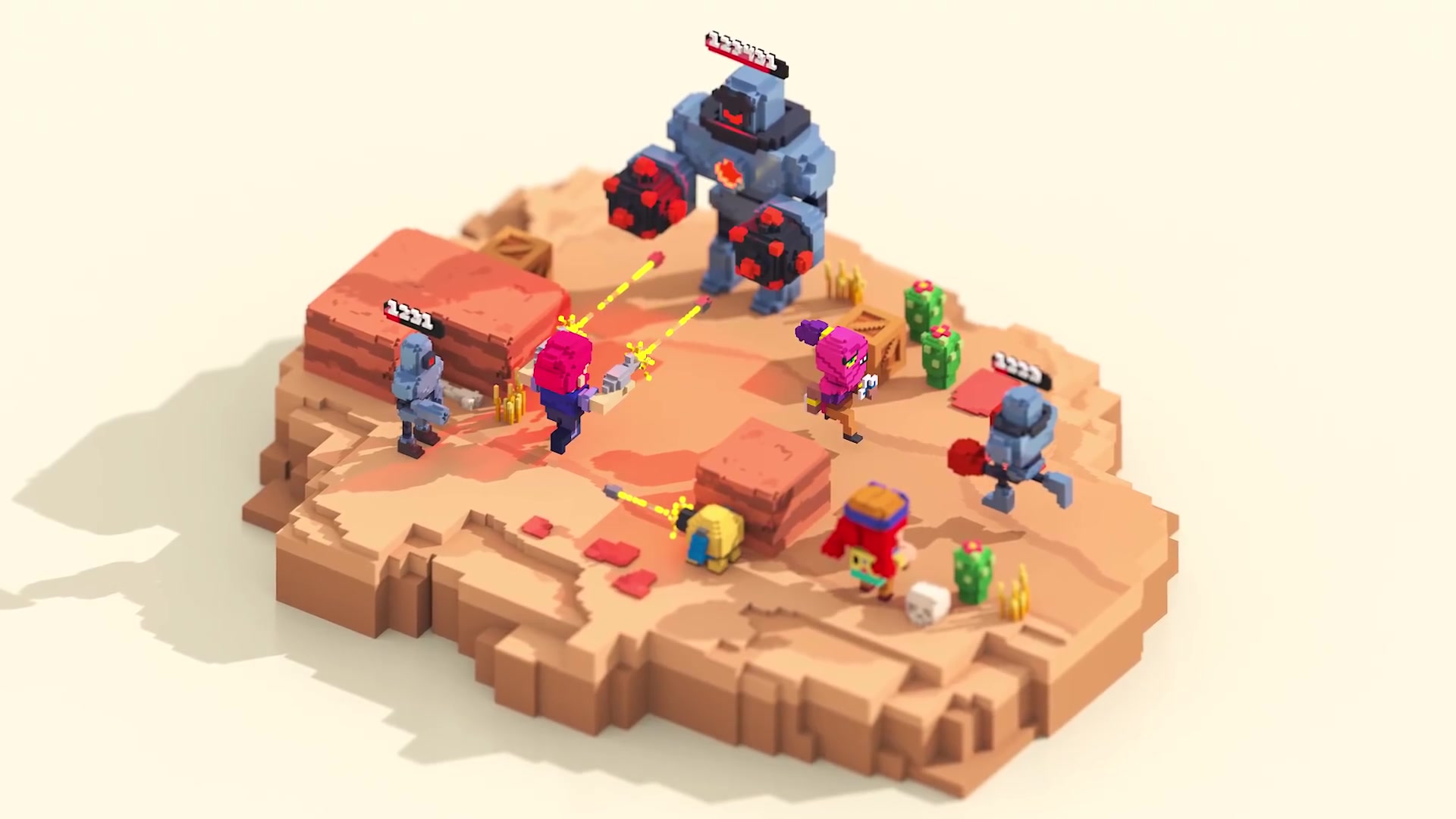 【magicavoxel】荒野乱斗机器人大战场景体素艺术robot boss voxel