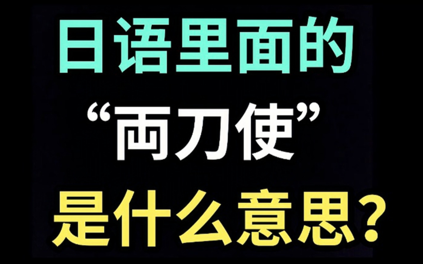 日语里的“両刀使”是什么意思?【每天一个生草日语】哔哩哔哩bilibili