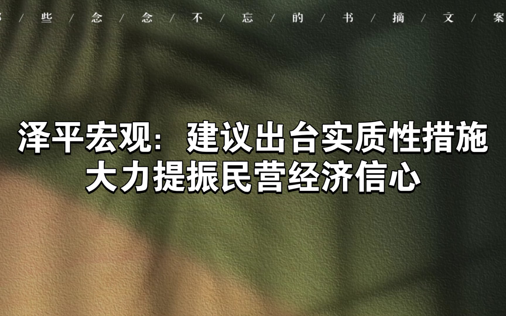 泽平宏观:建议出台实质性措施大力提振民营经济信心哔哩哔哩bilibili