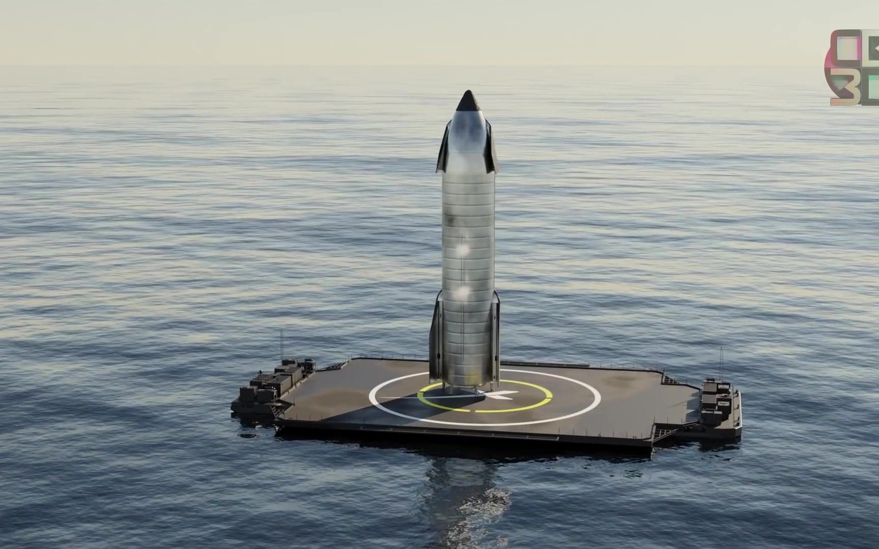 【动画演示】星舰的海上回收