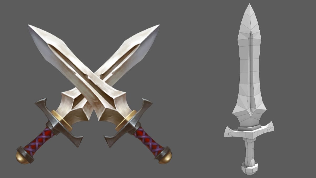 超简单的短剑模型制作,零基础武器模型制作案例教程