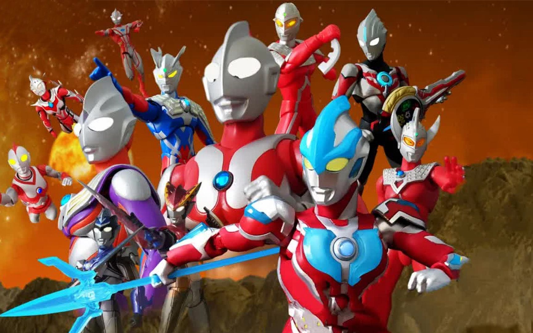 奥特曼定格动画:奥特兄弟联手新生代混战怪兽,打斗场面太精彩了_哔哩