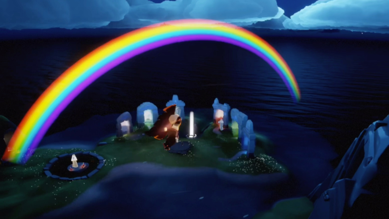 sky光遇一打开光遇的惊喜彩虹魔法也太好看了