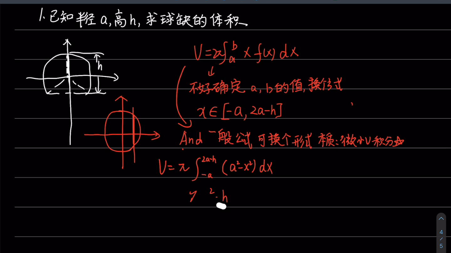 大学每日n题之高数微积分求球缺的体积哔哩哔哩bilibili