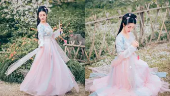 【汉服开箱】性价比超高又无敌貌美的汉元素坦领开箱，日常拍照两不误的裙子，你见过像婚纱一样的汉服吗？