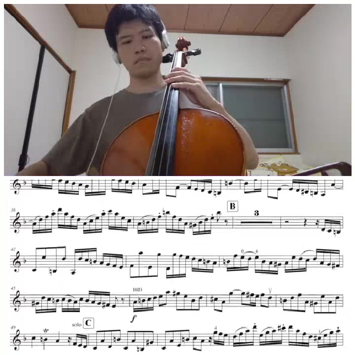 [图]大提琴 巴赫双小提琴d小调协奏曲 第一乐章 Bach Concerto for Two Violins in D minor BWV1043