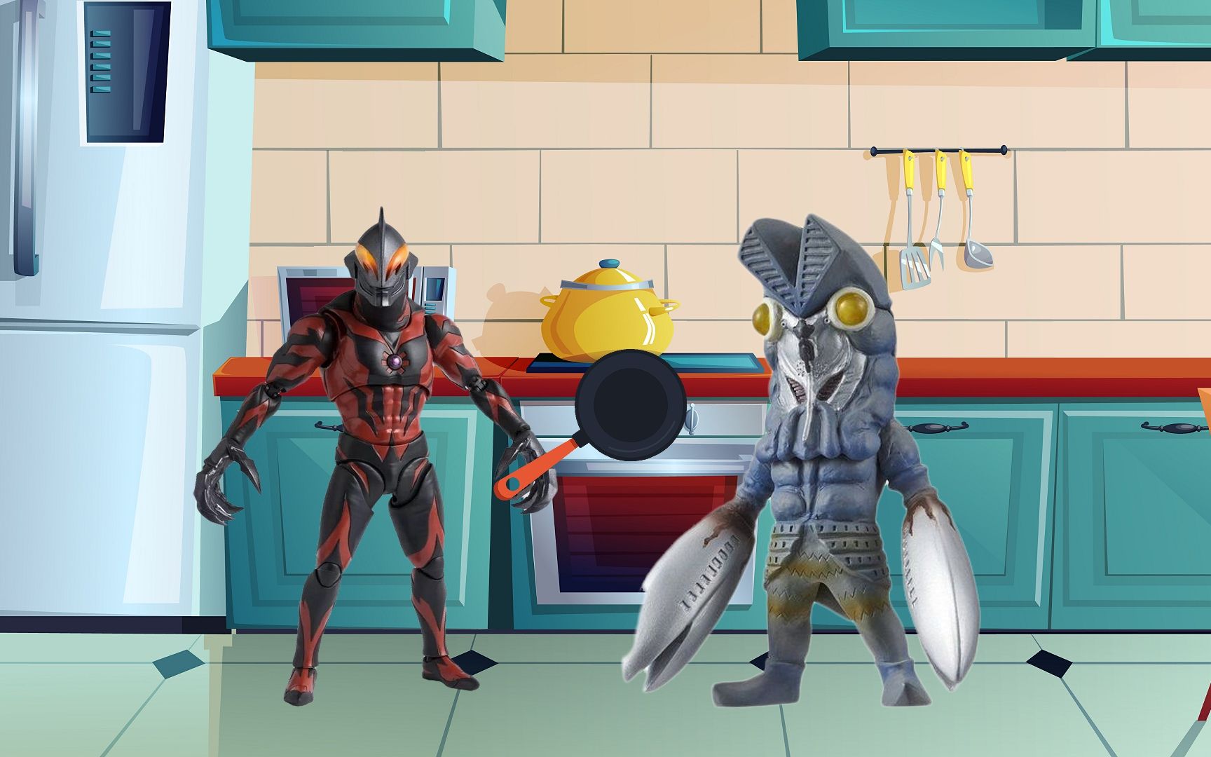 【奥特曼小故事】贝利亚做龙虾大餐,太搞笑了