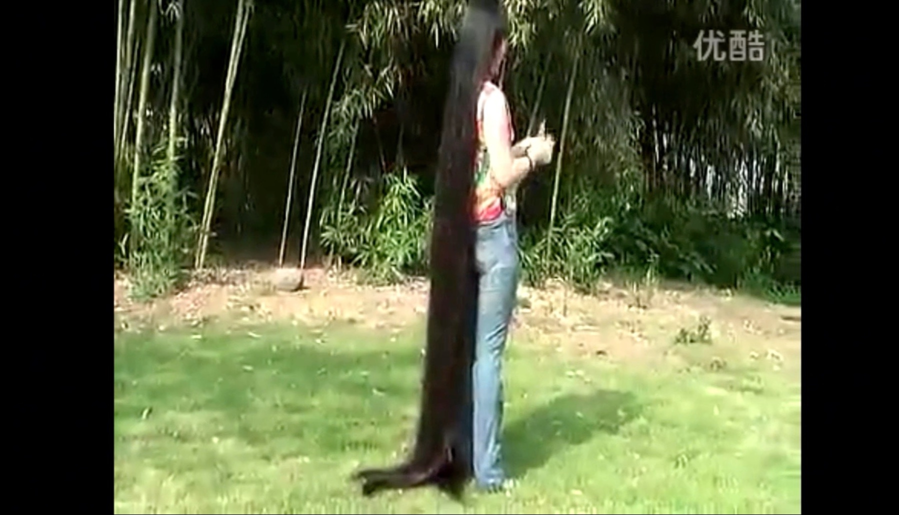 拖地长发美女展示长发