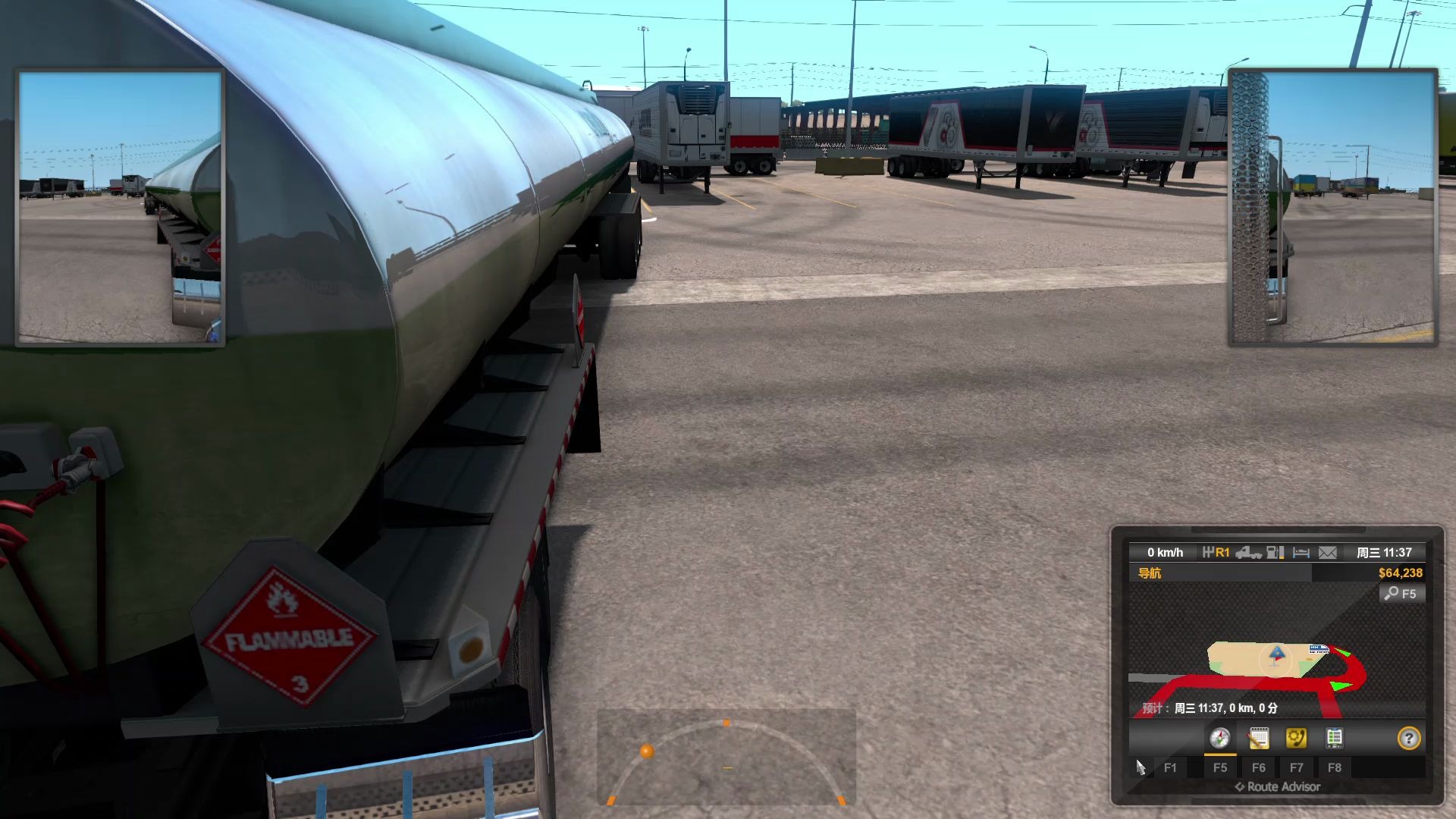 [图]American Truck Simulator 美国卡车模拟 倒车入库 5视角5分钟完成