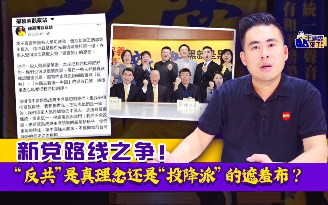 王炳忠:新党路线之争!“反共”是真理念还是“投降派”的遮羞布?哔哩哔哩bilibili