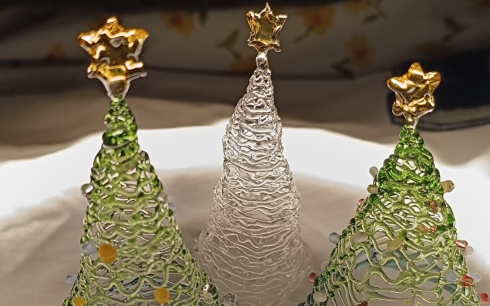 灯工玻璃编织工艺圣诞树