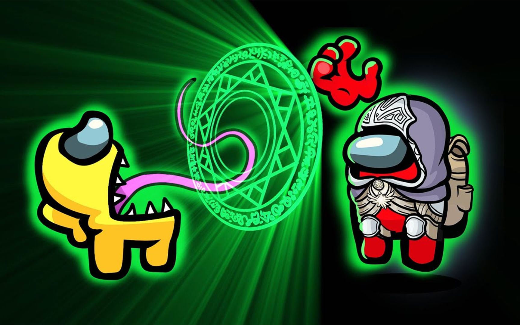 amongus我们之中游戏动画:超能黑武士太空人