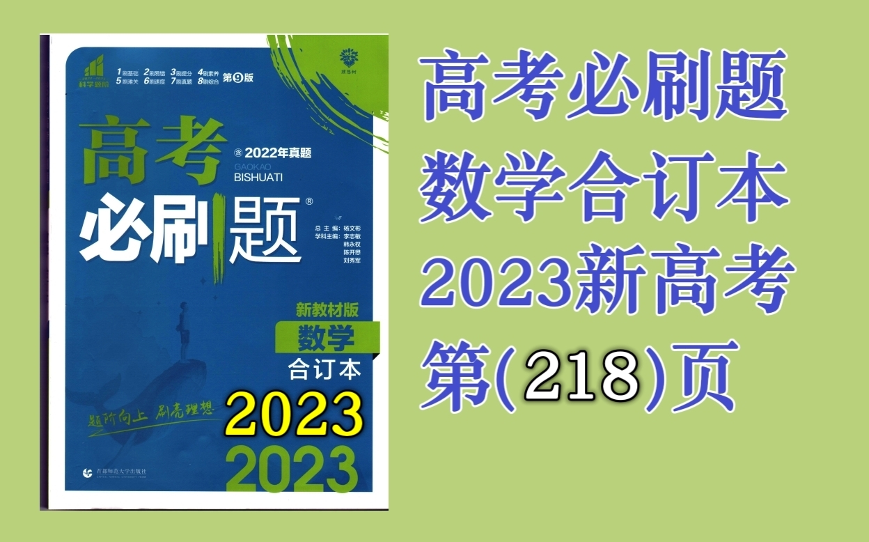 第218页:全章综合训练刷真题刷大题(高考必刷题2023合订本新高考版)哔哩哔哩bilibili