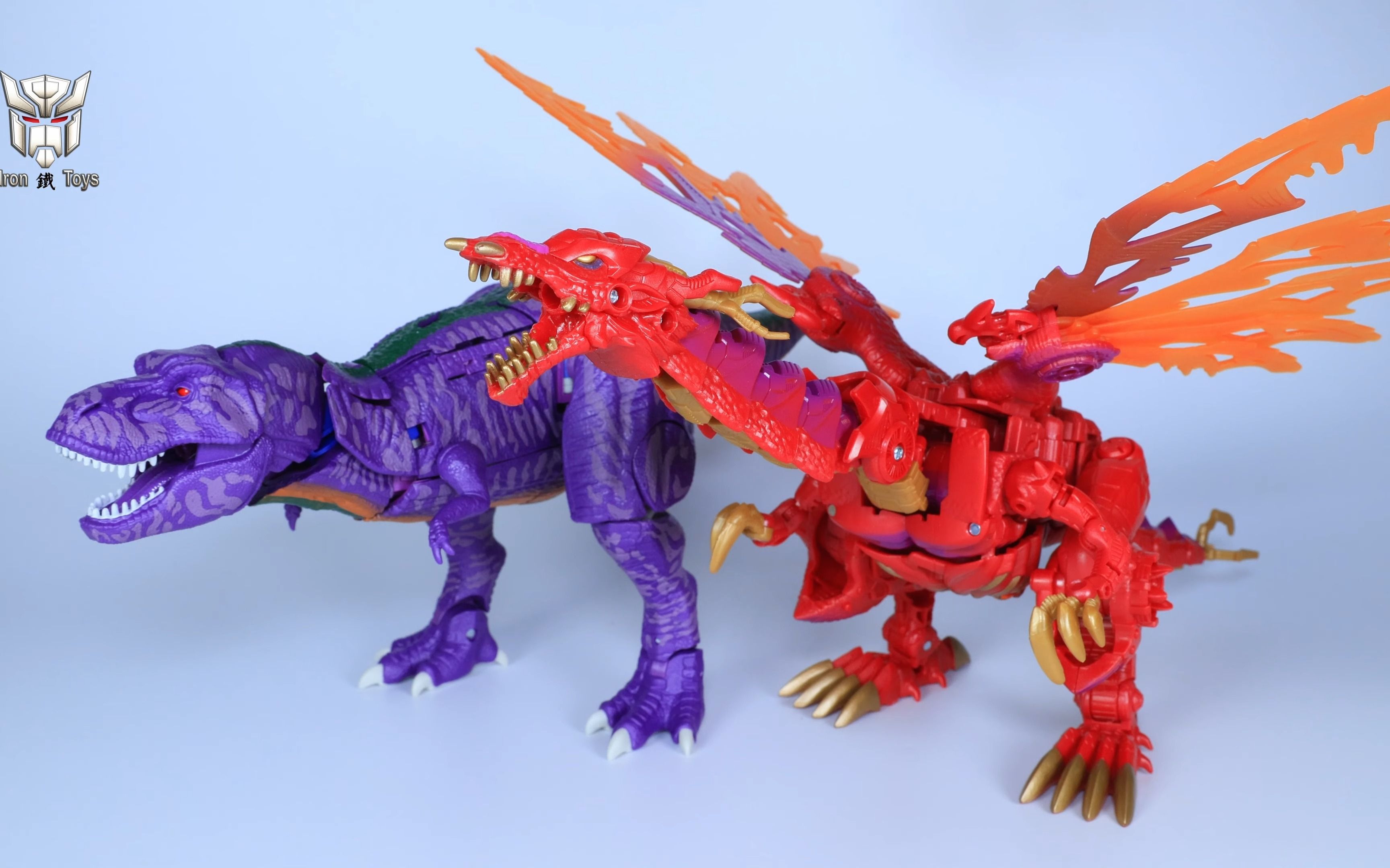 iron toys——孩之宝超能勇士无敌龙第一代原初与第三代红龙版玩具