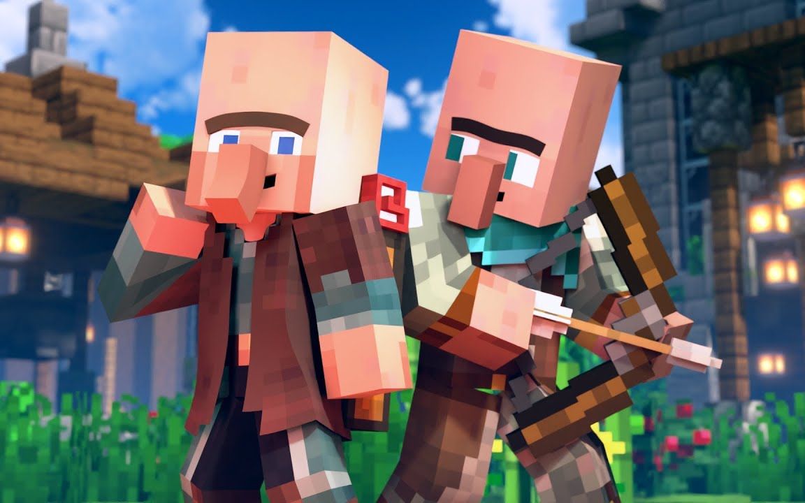 【bps】拯救村庄- alex与steve的生活第9集【我的世界动画】_哔哩哔哩