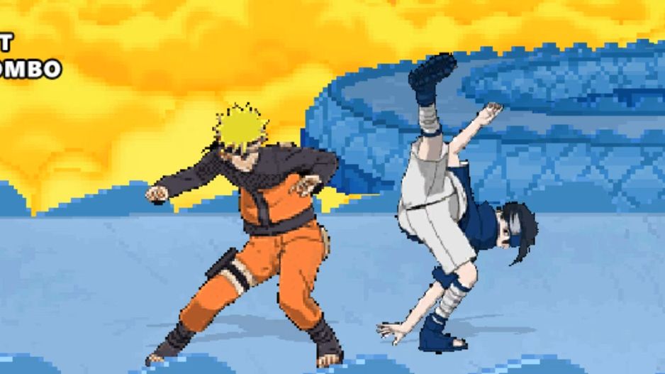 "青春忍道:少年鸣人与佐助的宿命对决!"mugen 火影忍者