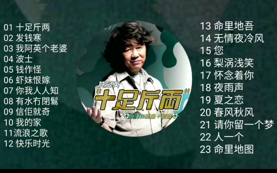 许冠英经典专辑【十足斤两】怀旧版