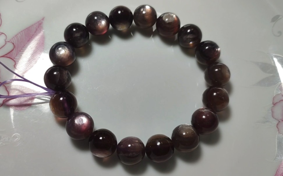 105包邮11米紫锂云母双眼光手串