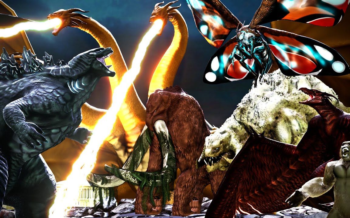 哥斯拉20142019的进化与各种怪兽大小比较战斗