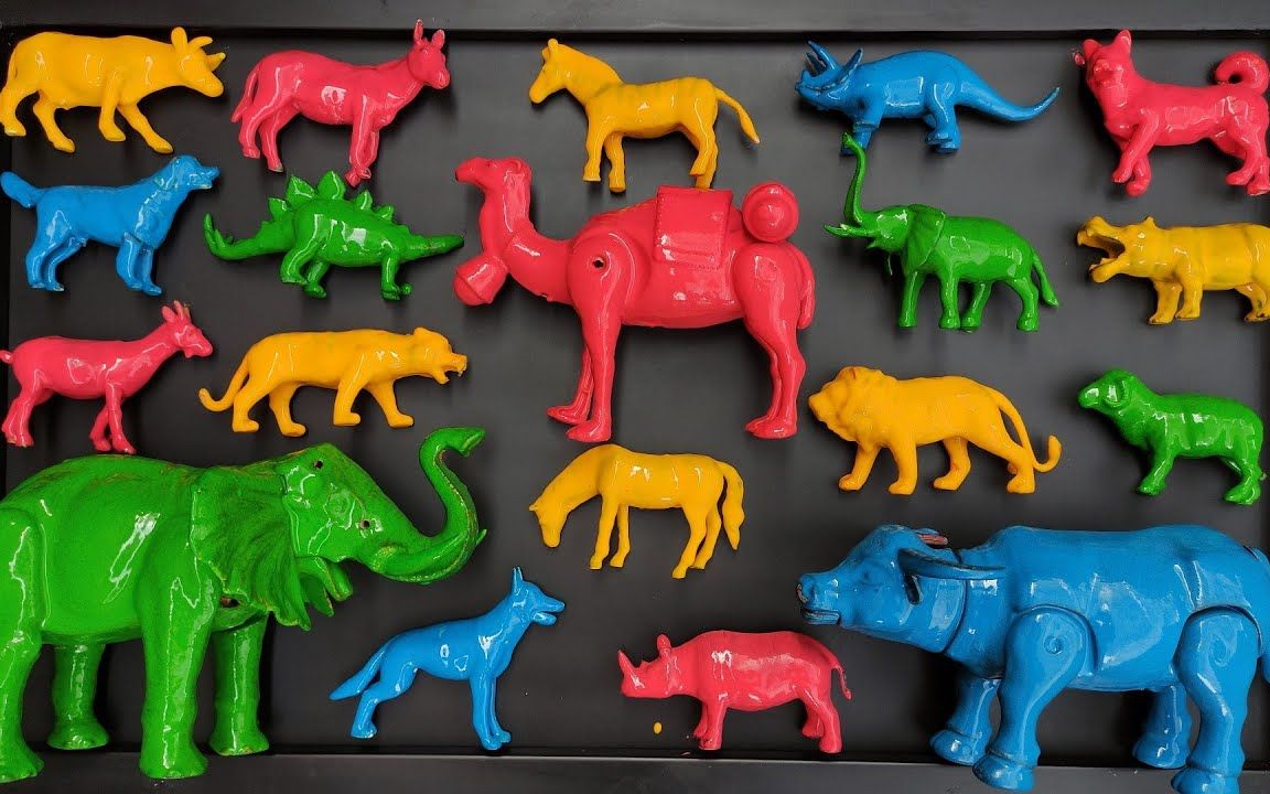 22种小动物大集合,变成4种颜色,能找到恐龙,剑龙,没有霸王龙