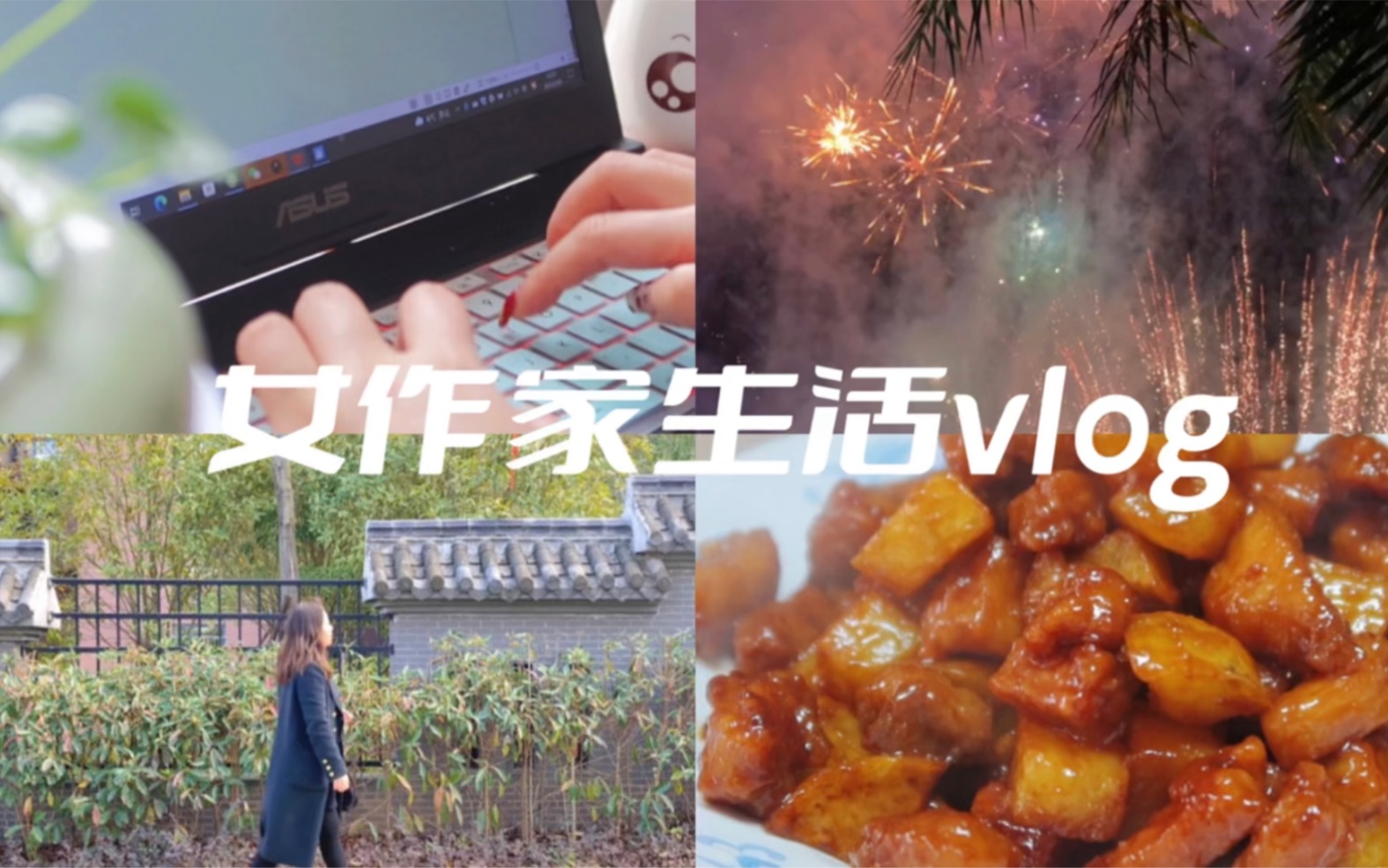 女作家生活vlog|“回到小城写稿”荔枝肉+看烟花+写稿哔哩哔哩bilibili