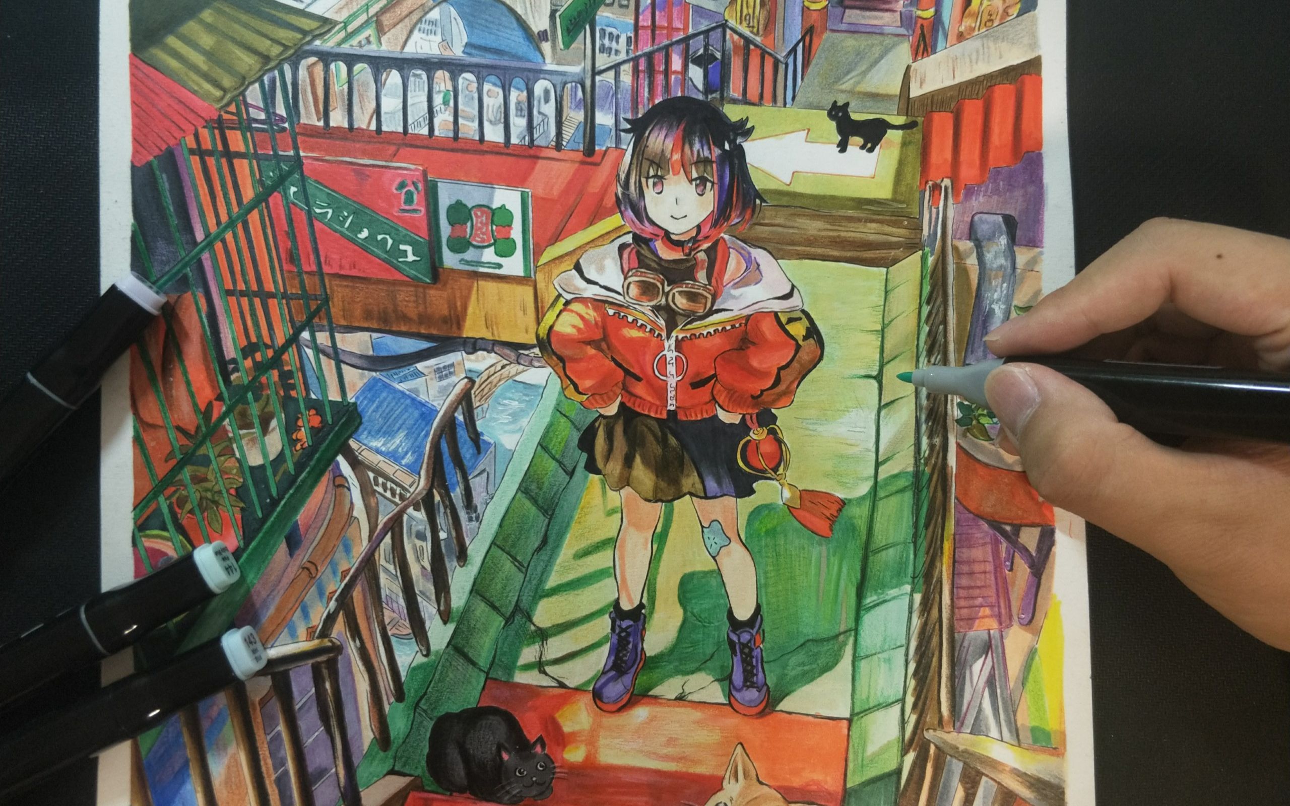 【马克笔手绘】细腻-唯美的藤原画师作品_哔哩哔哩_bilibili