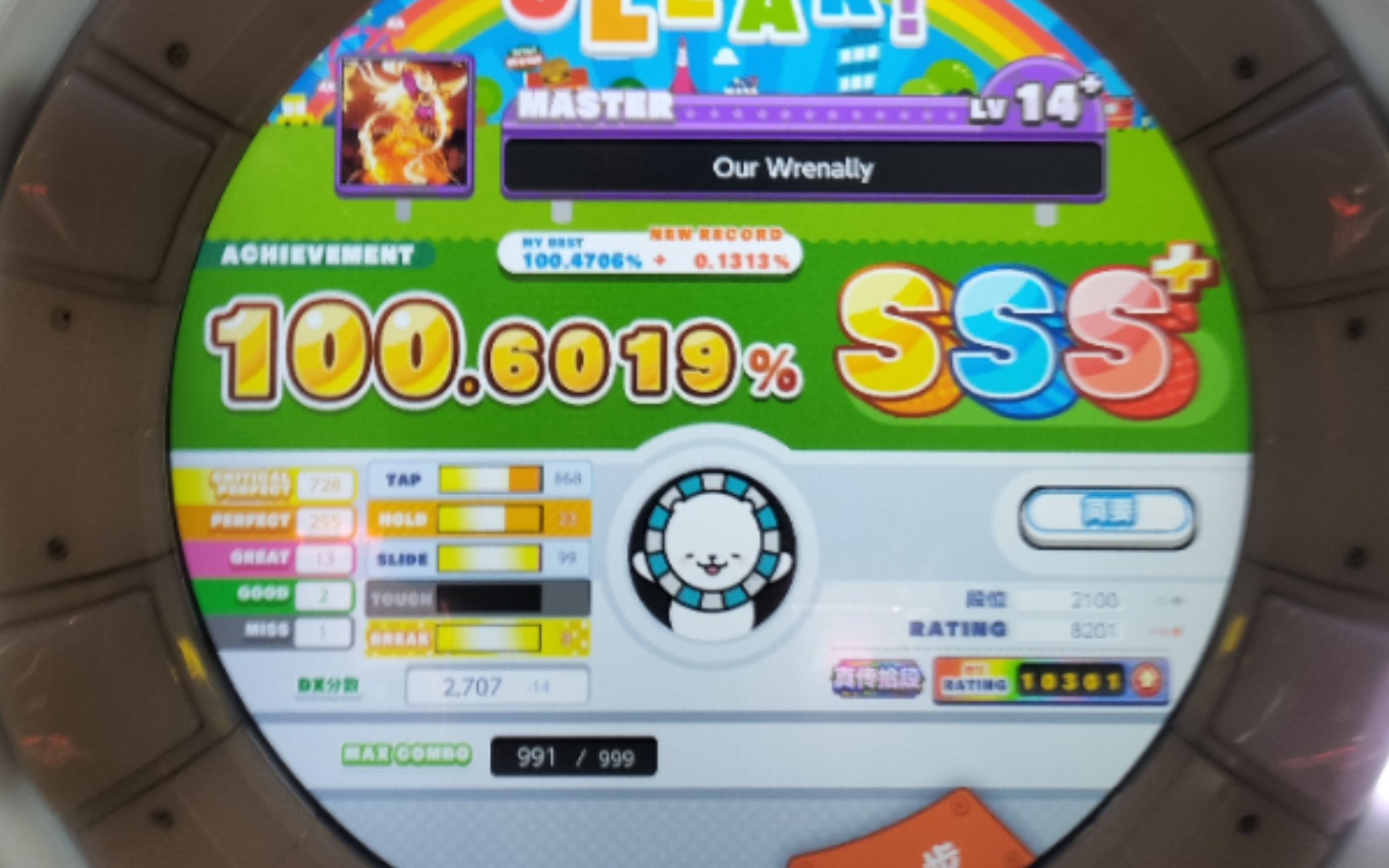 【舞萌DX 2022】底分8200确认!Our Wrenelly(魔法阿嬷) MASTER 上下镜像100.6019 SSS+手元!(附对话和推分花絮)哔哩哔哩bilibili