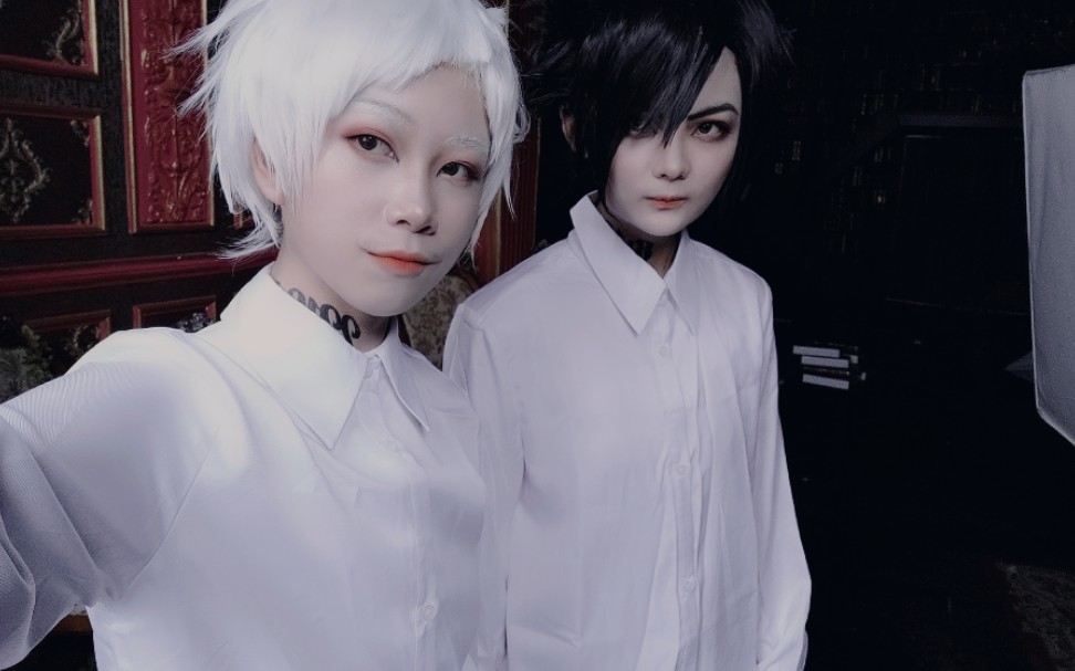 【约定的梦幻岛cos】正片花絮啦.诺曼和雷的.前期加试妆的图.