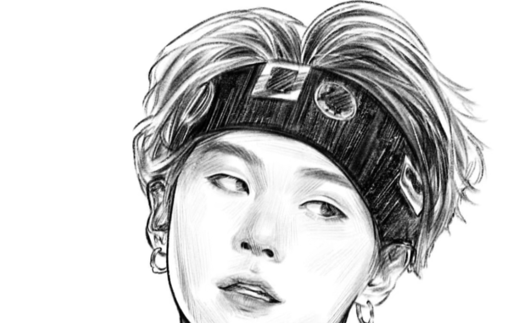 【bts】阿米手绘防弹之闵玧其 连头发丝儿都好传神