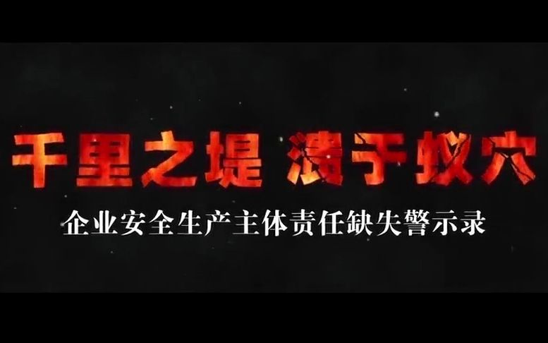 “千里之堤,溃于蚁穴”——企业安全生产主体责任缺失警示录哔哩哔哩bilibili