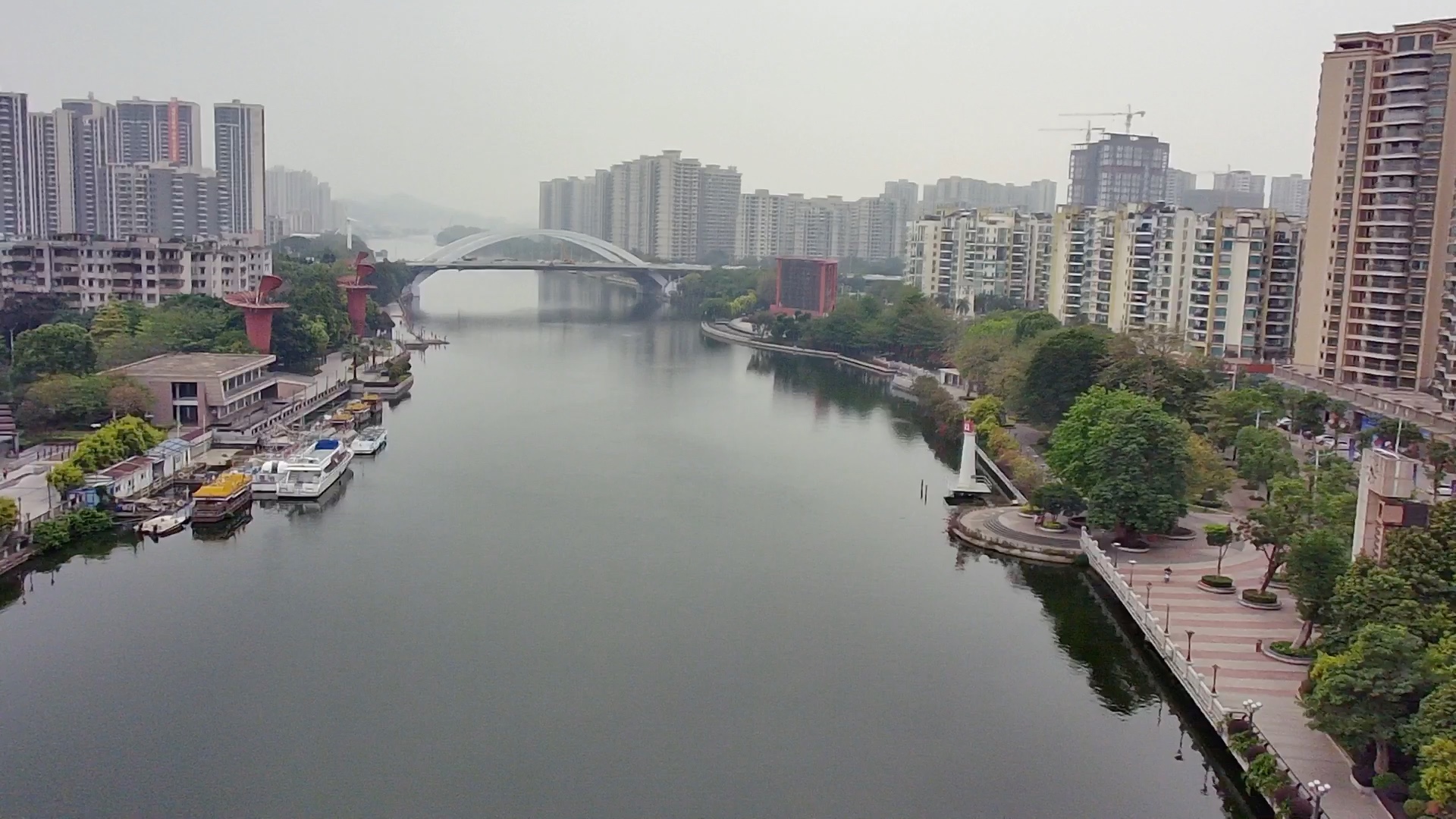 航拍中山市石岐(世季f11云台拍摄)