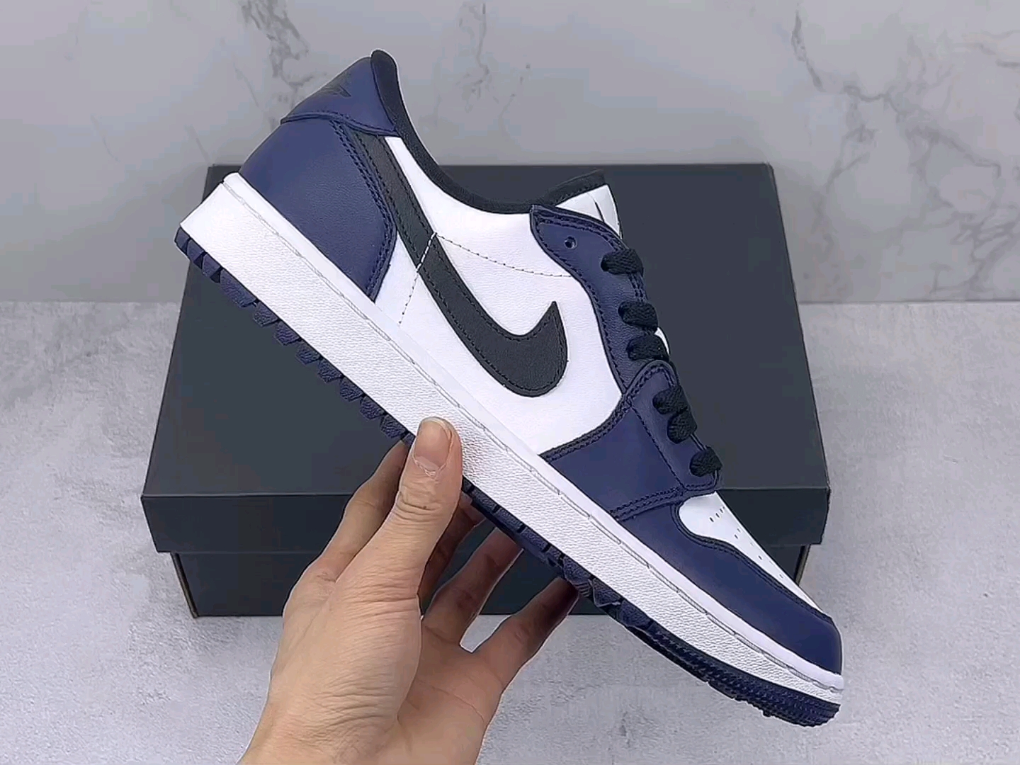 实拍视频原厂 aj1#实拍视频原厂 aj11 高尔夫 low 低帮 午夜蓝适圹