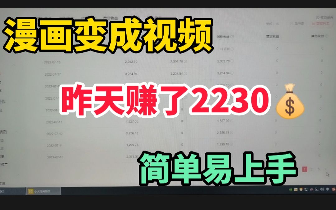 在B站把漫画小说做成视频,昨天赚了2230元,方法简单,分享实操过程,普通人可做哔哩哔哩bilibili