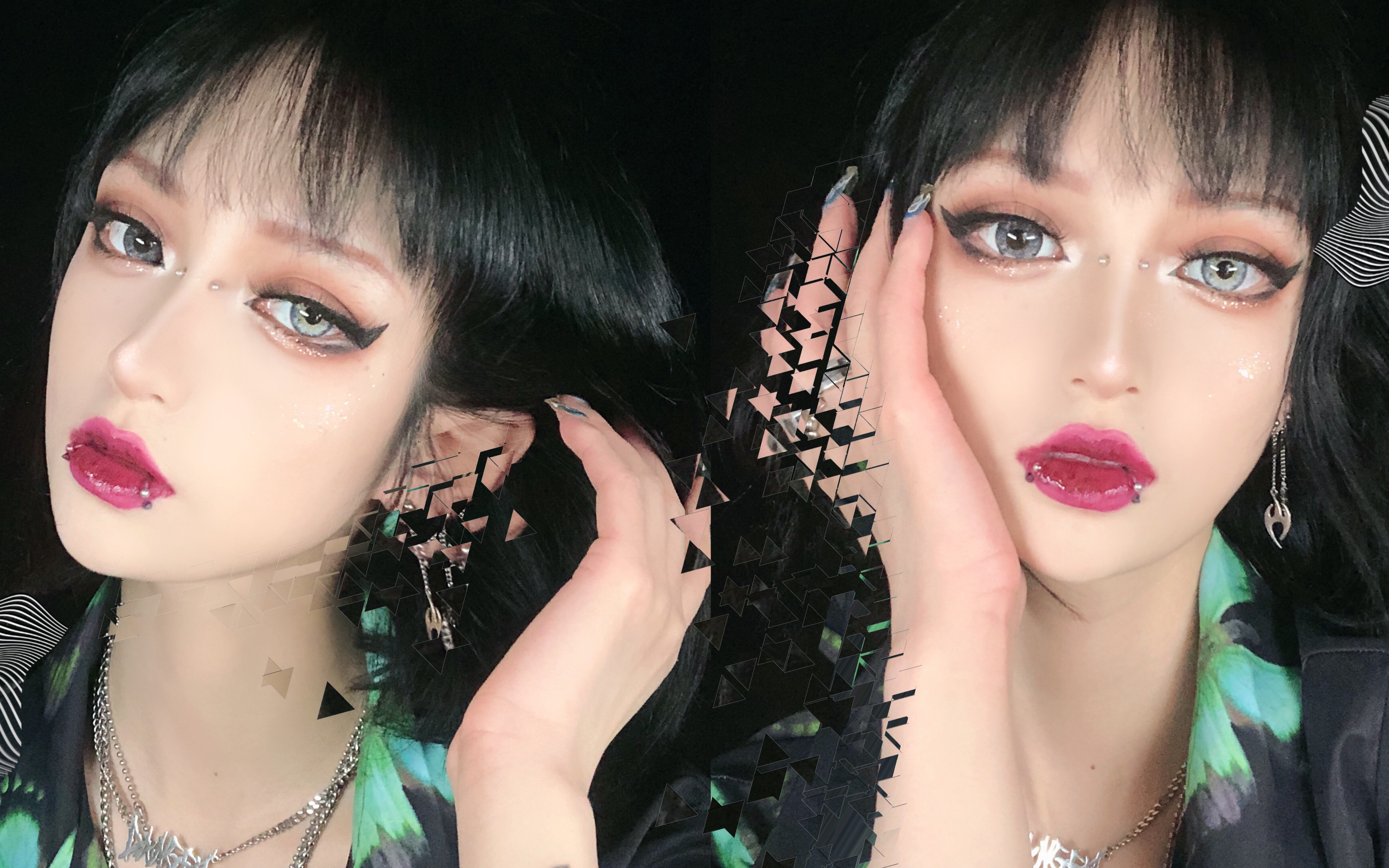 一个不知道起什么名字的异瞳妆容_大眼轻欧美妆容