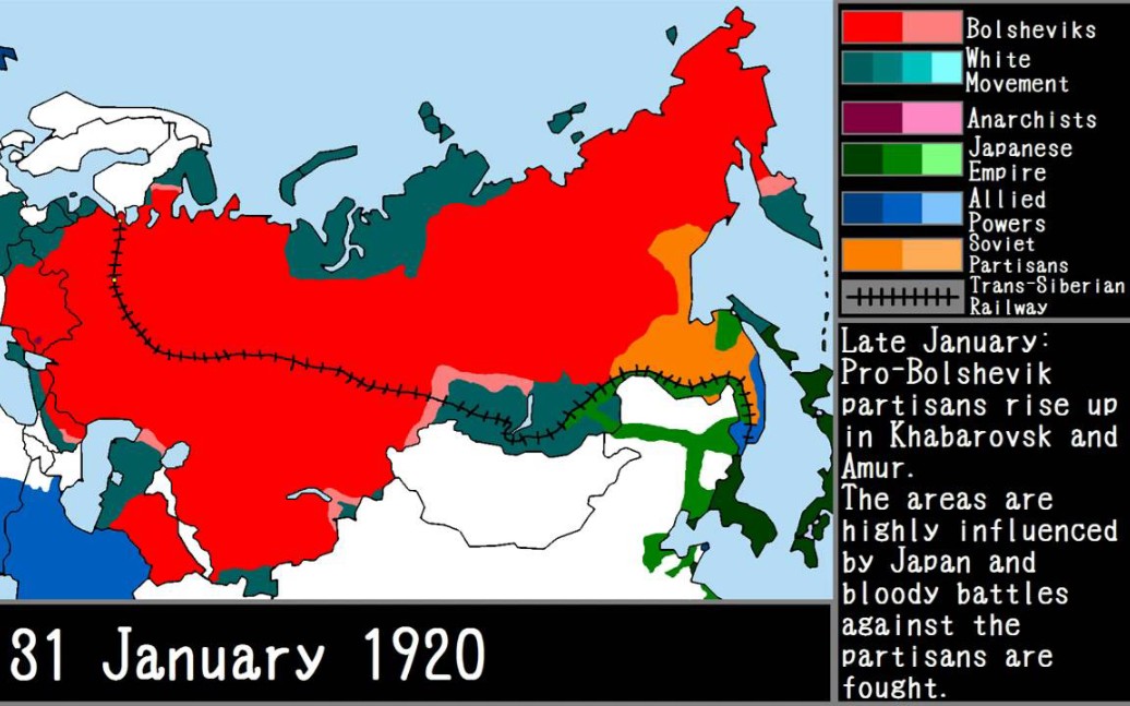 历史地图俄国内战局势变化图