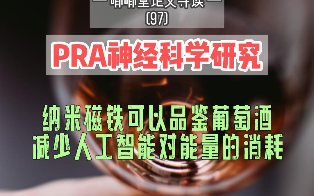 PRA:纳米磁铁可以品鉴葡萄酒,减少人工智能对能量的消耗哔哩哔哩bilibili