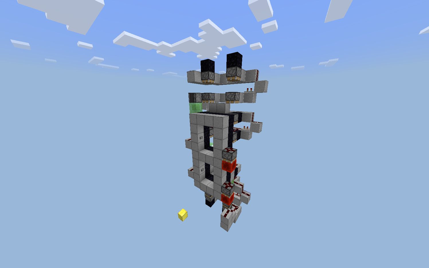 活动作品我的世界基岩版简单的轿仓式红石电梯