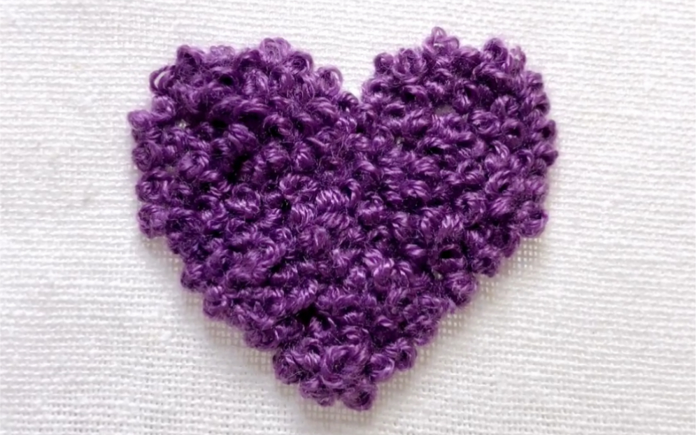 简单易懂的立体爱心结粒绣,一看就会,妈妈们学起来呀_哔哩哔哩_bili