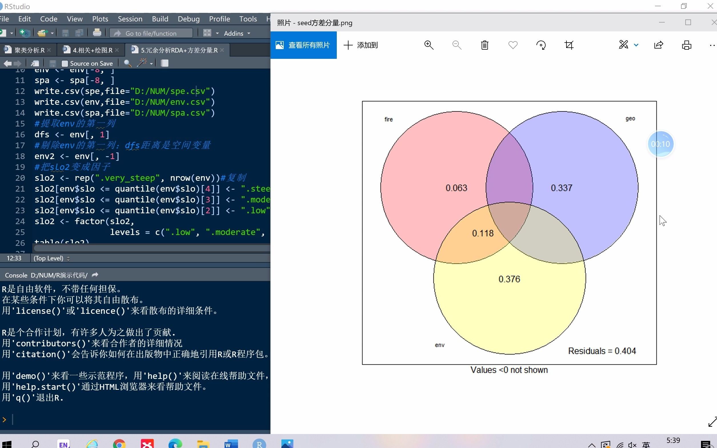 6.R语言:冗余分析RDA(结合回归和主成分分多元的排序方法)+置换检验+共线性程度检验(方差膨胀因子VIF)+变量分解图哔哩哔哩bilibili