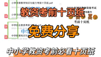 22教资考前十页纸，科一科二中小学都有！