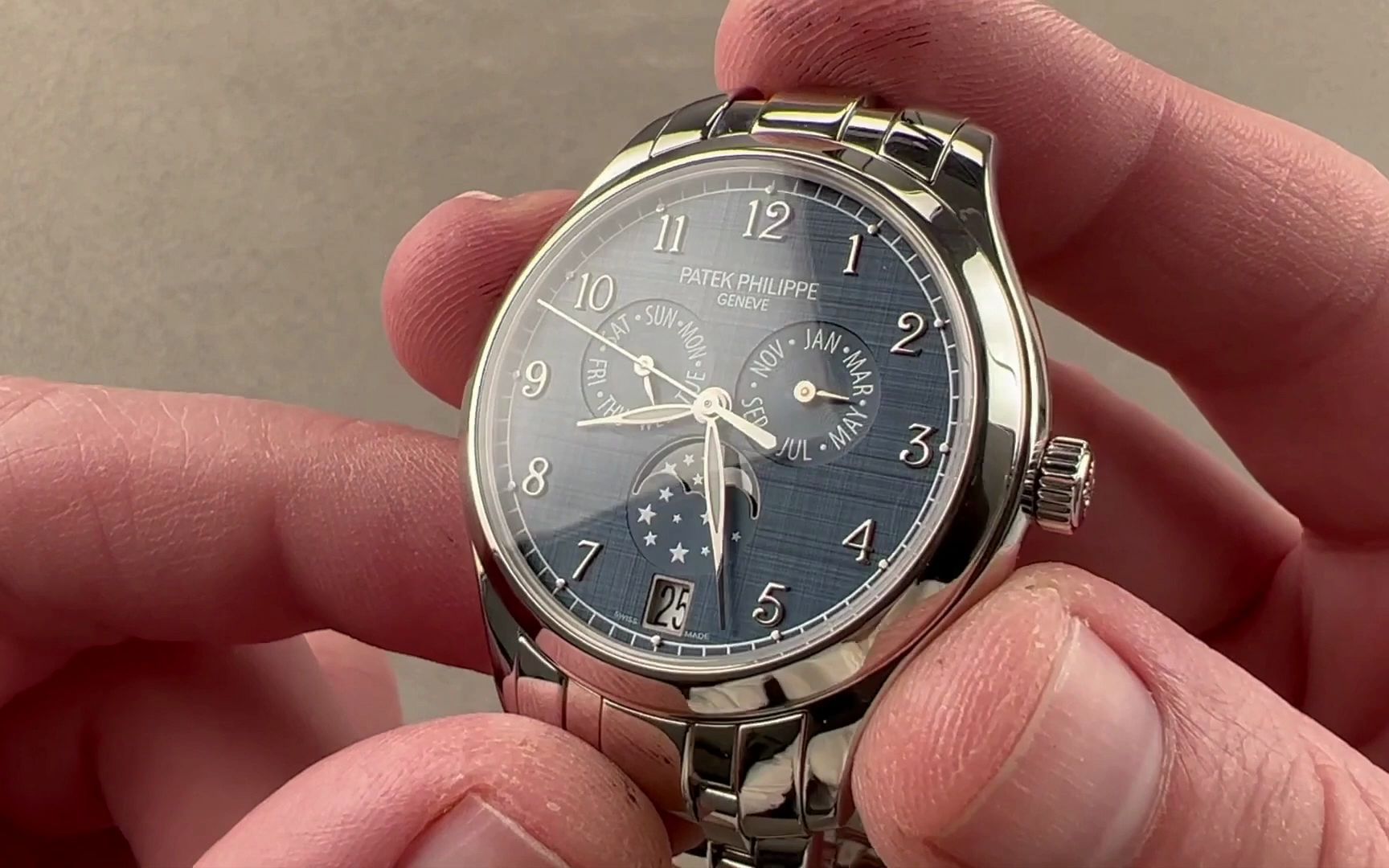 【WATCHBOX 百达翡丽】Patek Philippe 复杂腕表 年历+月相 4947 1A 测评哔哩哔哩bilibili