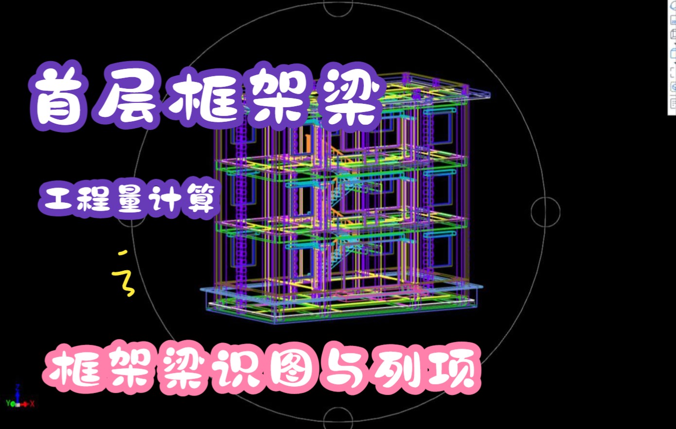 3.2.1首层框架梁工程量计算——识图与列项哔哩哔哩bilibili