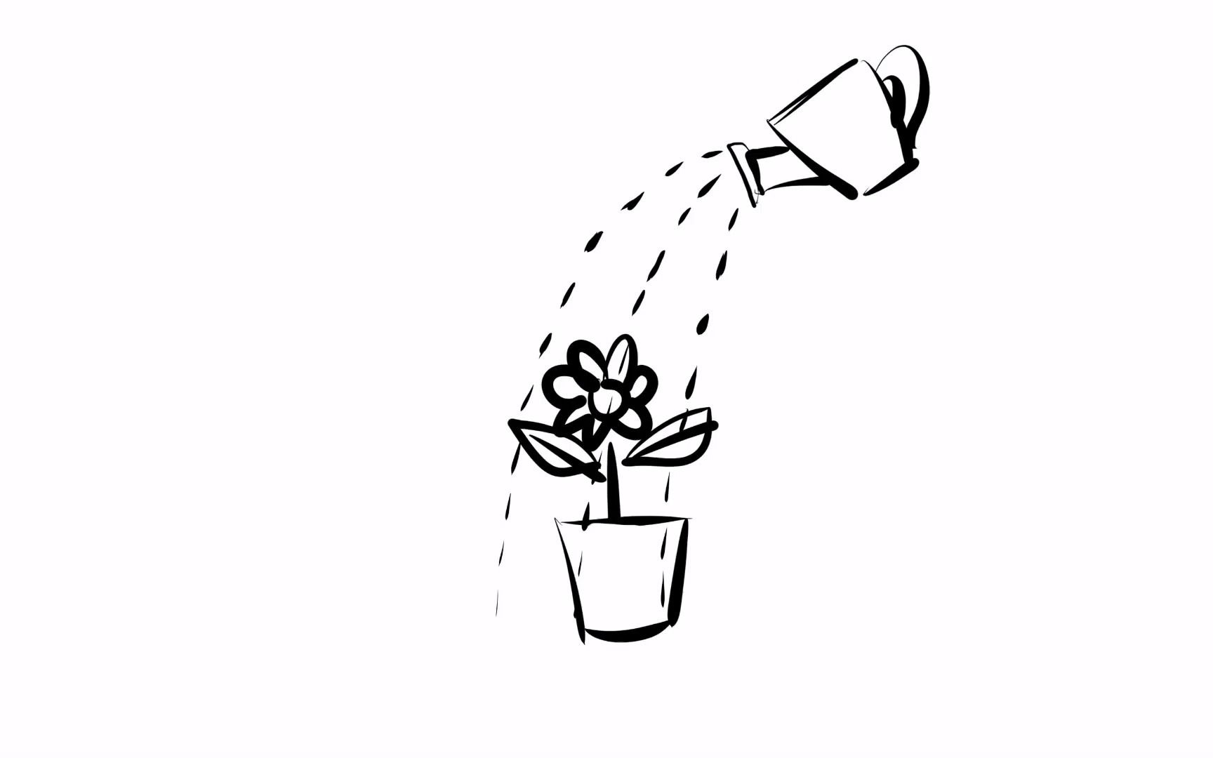 植物浇水简笔画图片