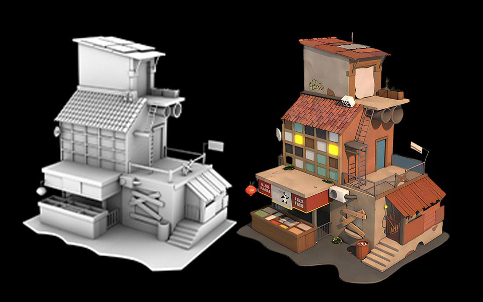 【maya场景建模】零基础box开始搭建模型制作方式教学你学建模.