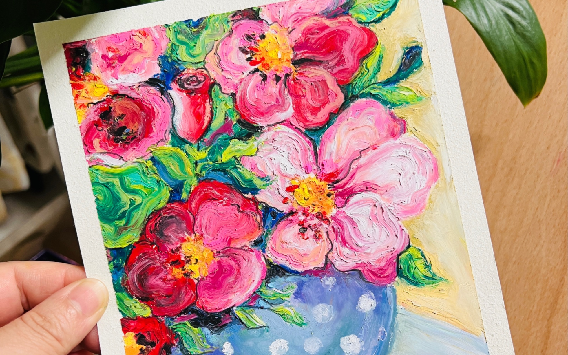 每日一画|油画棒植物篇【花有花期】